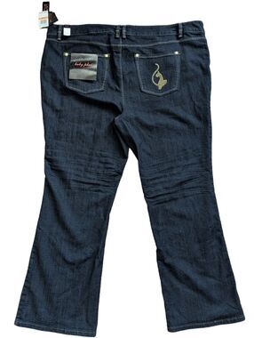 Baby Phat Womens Dark Wash Blue Glam Studio Bootcut Jeans NWT Size 24